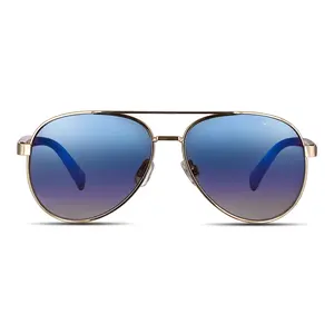 Velvet Bonnie Designer Aviator Sunglasses V730GD70 Gold Frame Light Blue Flash Fade Mirrored Lenses Medium Size 52mm x 15mm x 140mm UV Protection