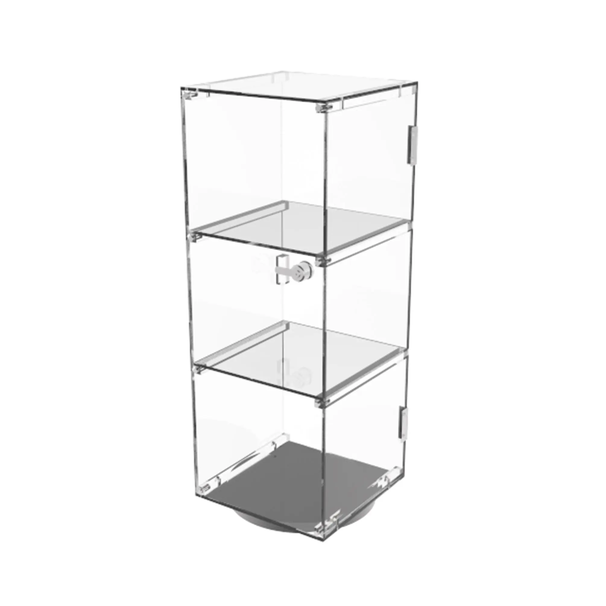 FixtureDisplays 6" x 6" x 16" Rotating Mini Acrylic Tower Showcase Display 20000