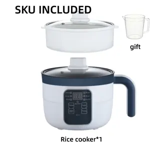 Multifunctional Smart Electric Cooker with Steamer, 6 Cooking Modes, Nonstick Double-Layer Pan, Overheat & Dry Protection, Mini Size for 1-2 People (Rice, Soup Prep), Multifunctional Cooker