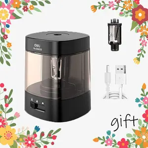 Deli Electric Pencil Sharpener, Automatic Pencil Sharpeners for No.2 Pencils Colored Pencils, USB & Battery Operated Pencil Sharpener for Kids, School, Home, Office, Classroom