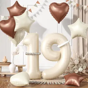19-Piece Number & Star Balloon Set for 19th, 9th, 1st Birthdays, Baby Showers & Special Events