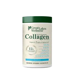 10oz Collagen Peptides Powder - Vanilla, 20g Grass-Fed Per Serving, Supports Skin Hair Nails Joints & Digestion, US Healthcare Supplement