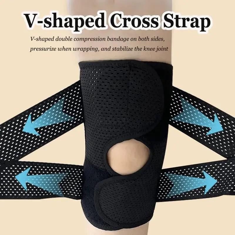 2pc Plus Size Knee Brace for Knee Pain, Compression Knee Support with Air Mesh Fabric, Adjustable Knee Wrap with Side Stabilizers, Ultra-Soft Bandage for Sports, Running, Meniscus Tear, ACL, Arthritis Relief