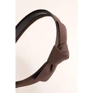 Classic Bow Knotted Headband - Brown