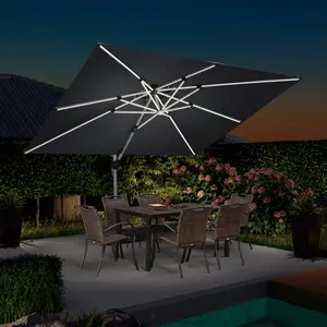 PURPLE LEAF 9x12 ft Rectangular Outdoor Patio Umbrellas with Lights