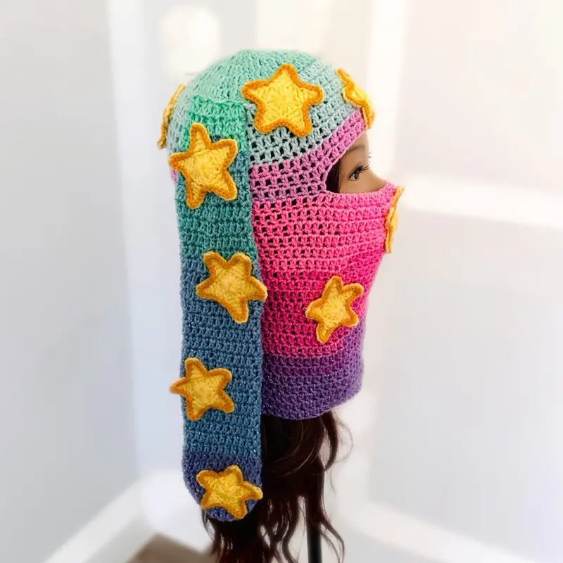 Punk SheistyBuns - Crochet Knit Handmade  Punk Bunnie Ear Ski Mask