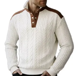 Autumn Winter Men's New Stand Collar Long Sleeve Casual Hoodie Top, Casual Fashion Stand Collar Patchwork Pullover Versatile, Suitable For Outdoor Jogging, Training, Walking