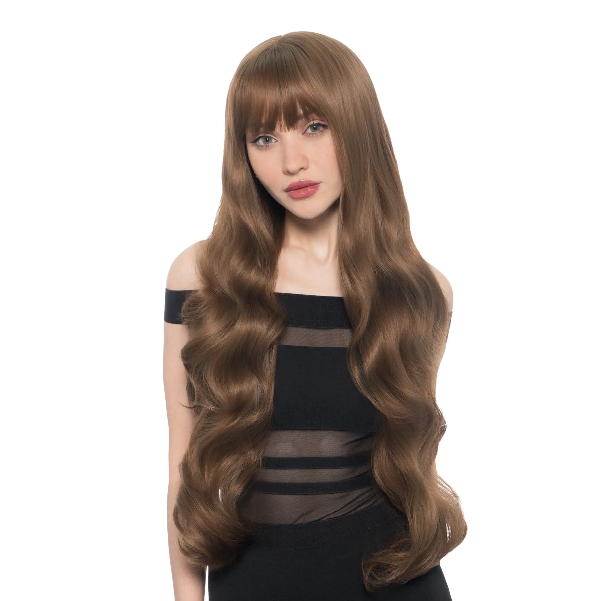 RAPUNZEL' 31-Inch Warm Brown Full-bodied Waves Synthetic Wig | 【Heat Resistant】【Cap Included】 | #41 43FSGB