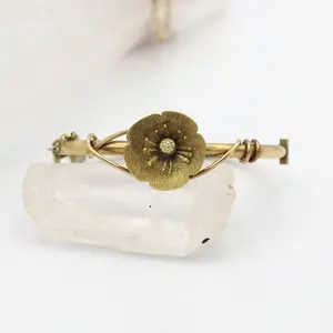 Victorian Bangle Bracelet Gold Filled Flower Bangle Bracelet Childs Size - JL1337