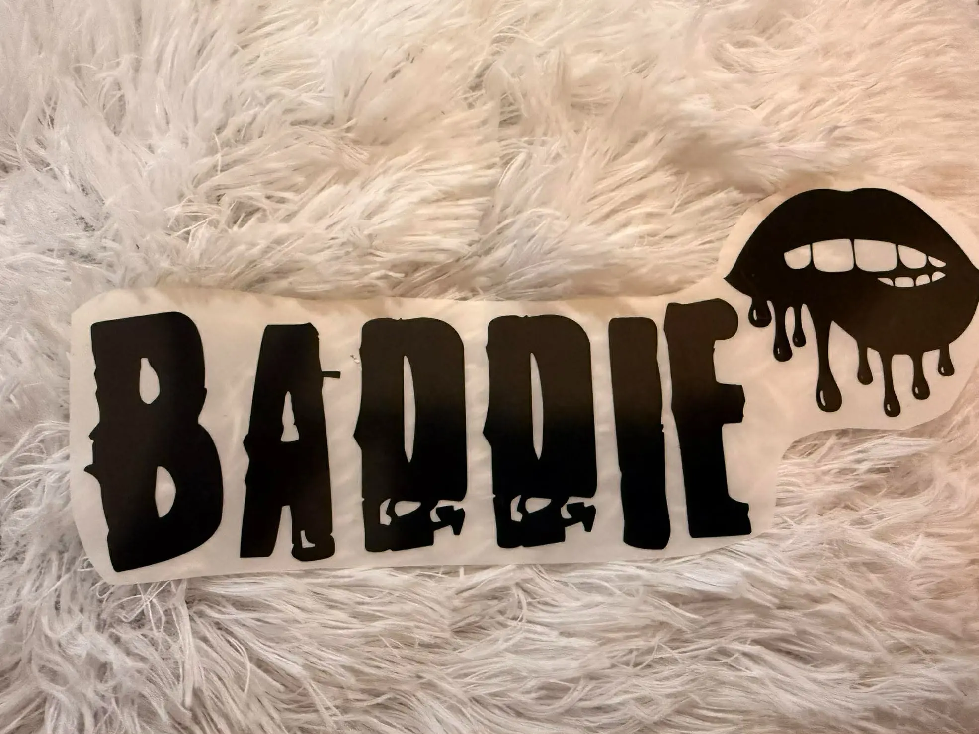 Baddie W/ Dripping Lips Car Decal