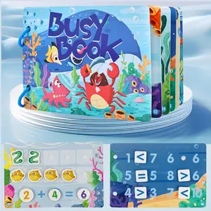 Busy Book Set, 1 Set Reusable Quiet Activity Sticky Book, Montessori Sensory Learning Book for Boys & Girls, School Supplies