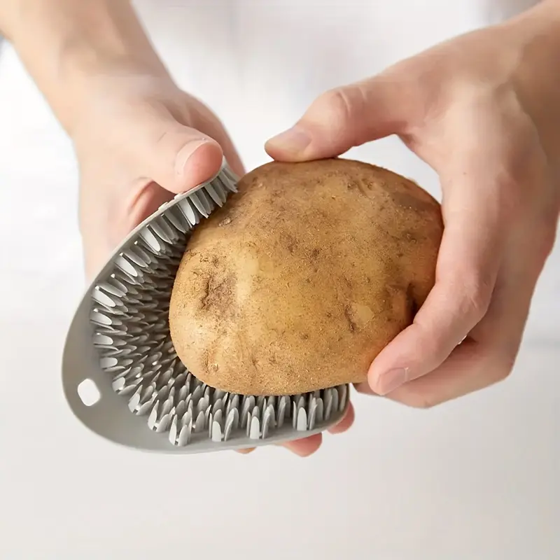 1pc, Silicone Fruit and Vegetable Cleaning Brush, Dishwashing Brush, Household Kitchen Multi-function Brush, Decontamination and Oil-resistant Scouring Pad Brush, Scrubber Cleaning, Home Cleaning Tool