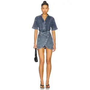 SOVERE Dawn Denim Dress in Vintage Blue