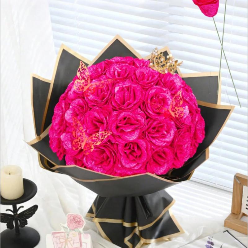 MEHELANY Sparkling Rose Bouquet – 20 Artificial Roses for Gifts & Home Décor