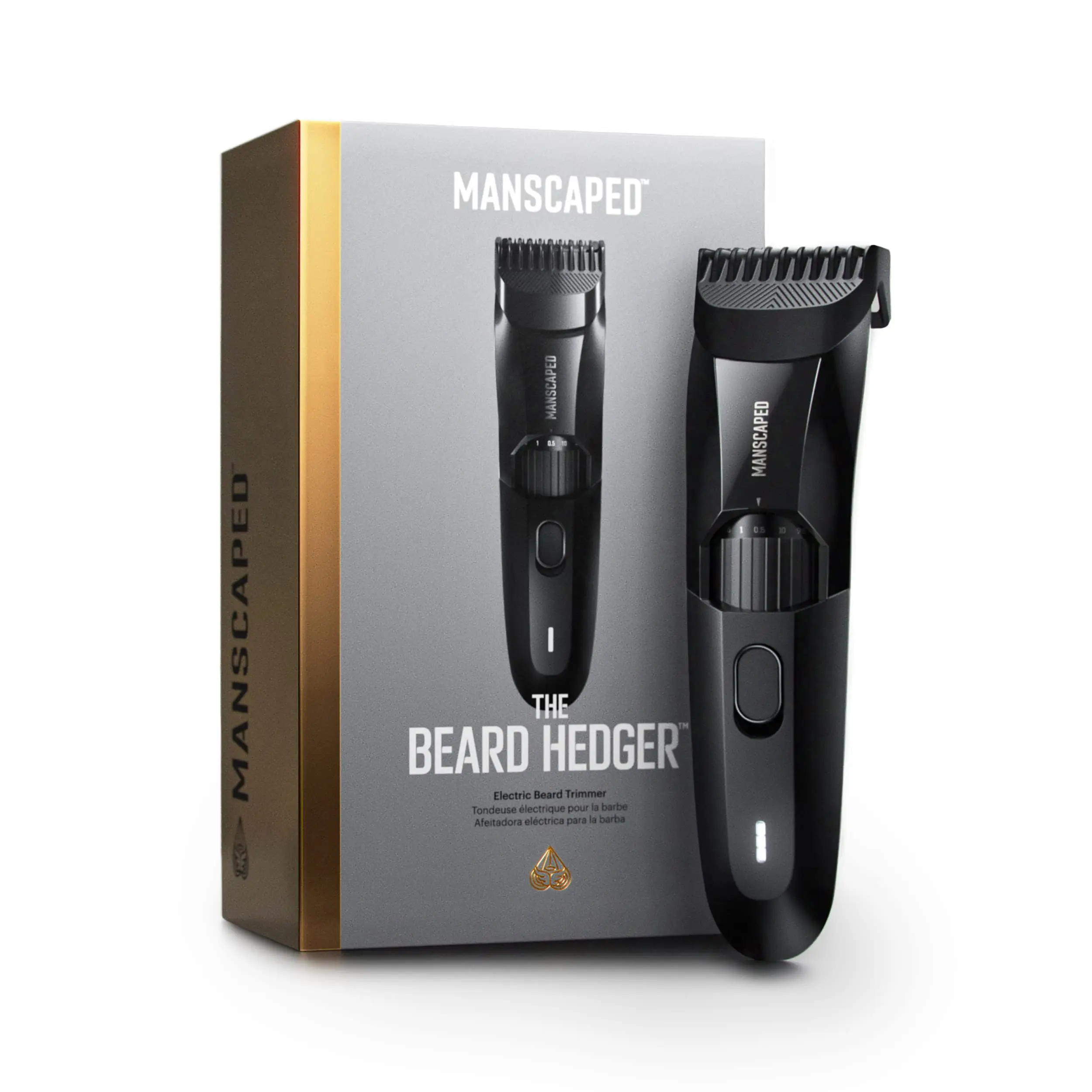 MANSCAPED® The Beard Hedger® - Men's Premium Beard Trimmer, 20 Length Adjustable Blade Wheel, Stainless Steel T-Blade for Precision Facial Hair Trimming