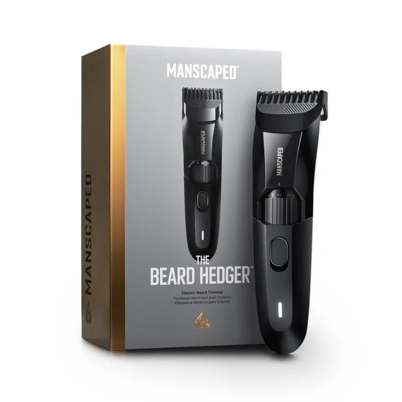 MANSCAPED® The Beard Hedger® - Men's Premium Beard Trimmer, 20 Length Adjustable Blade Wheel, Stainless Steel T-Blade for Precision Facial Hair Trimming