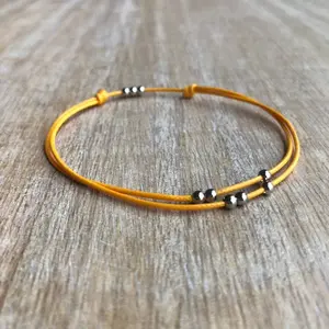 Amelia Golden Yellow Bead Bracelet Anklet