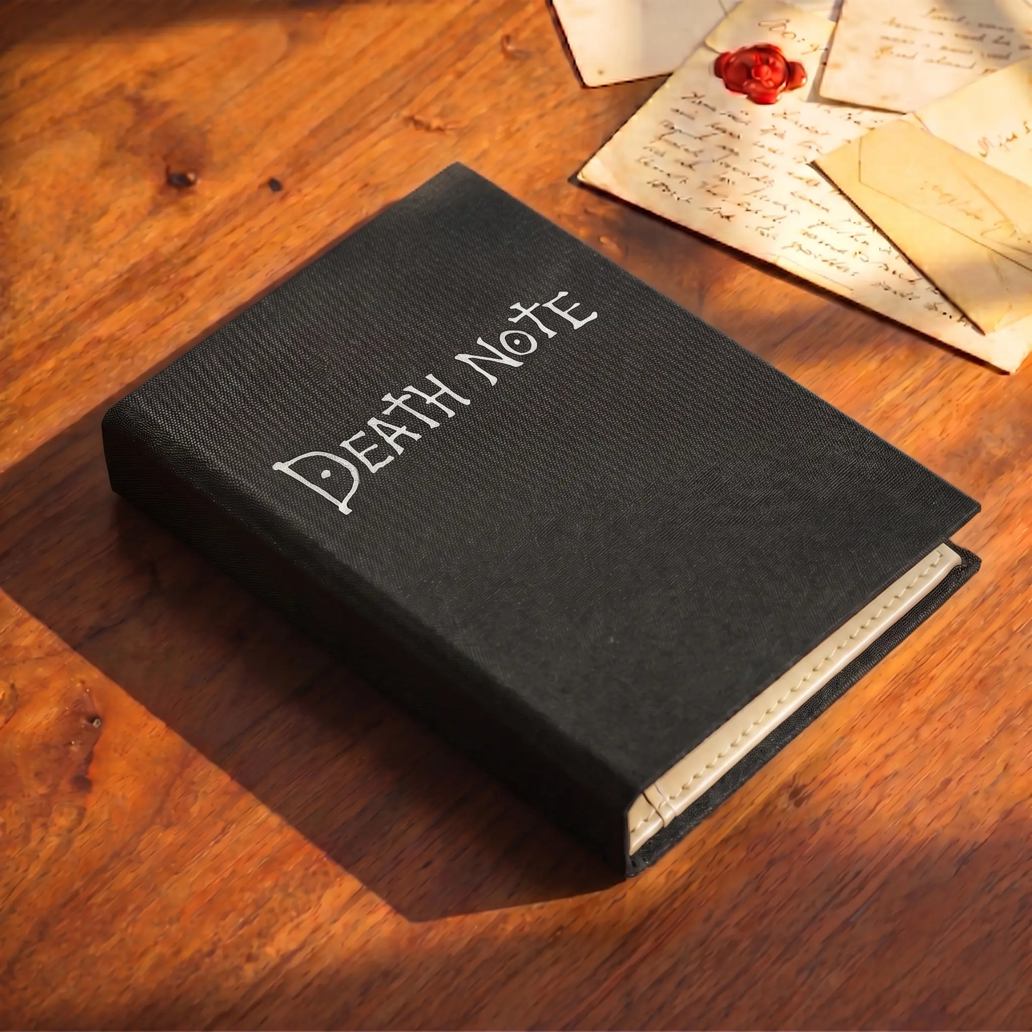 Bookishon Death Note Book Wallet, Hardcover-Style PU Leather Card Holder, Dark Anime-Inspired Gift