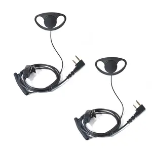 D Shape Two Way Radio Audio Earpiece with PTT, Walkie Talkie Headset with Swivel Boom Microphone Clip for Baofeng Kenwood Retevis 2 Way Radio UV-5R Mini BF-F8HP PRO 5RM DM32 UV32 GM21 UV-5G Plus K5PLUS AR-152 UV-17R BF-888S GM-15PRO UV-S9 Plus Etc Radio