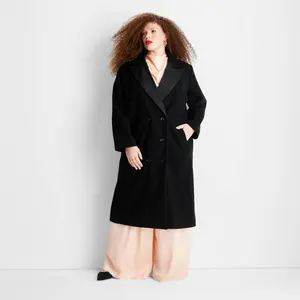 Women's Notched Lapel Double-Breasted Coat - Future Collective
