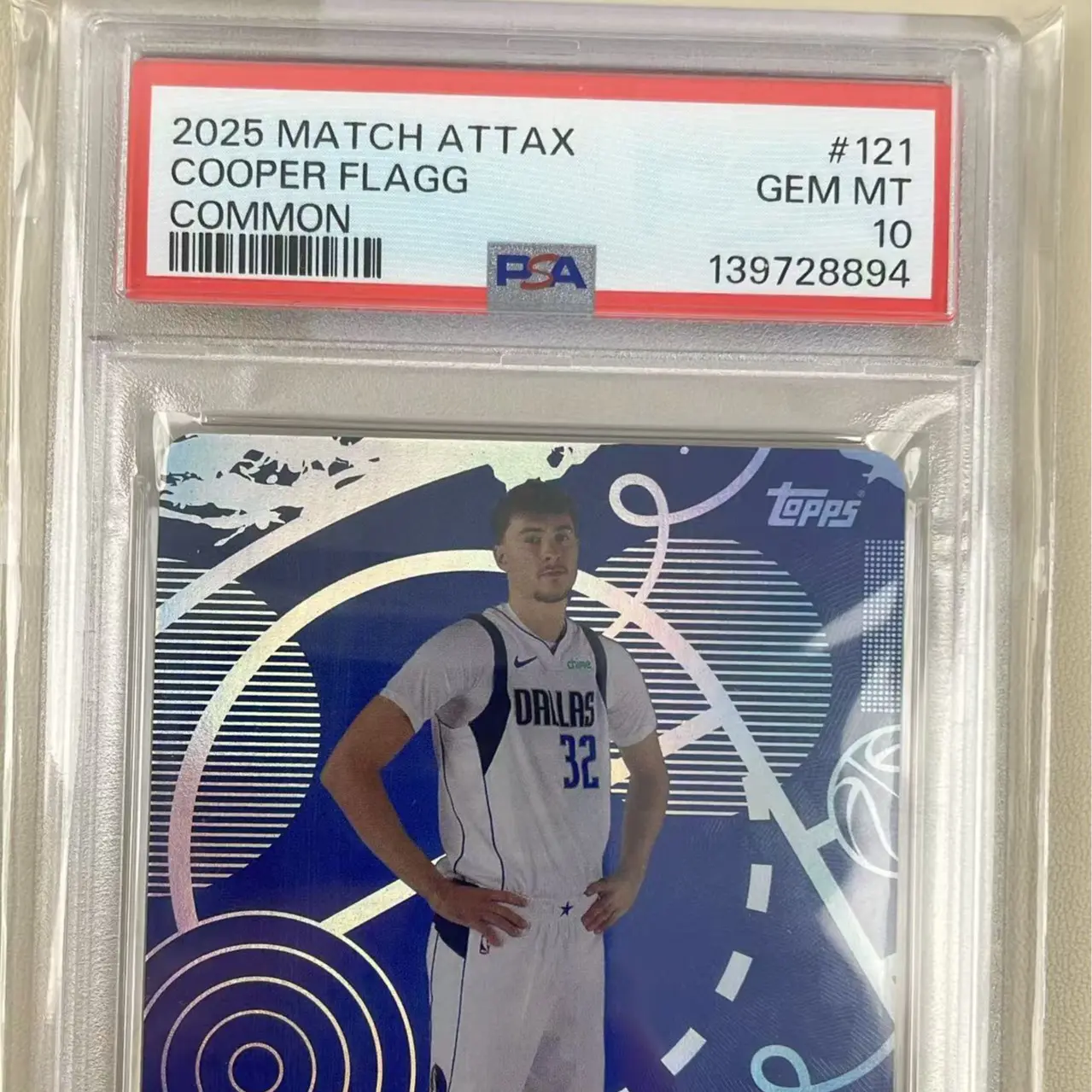 PSA 10 2025-26 Topps Match Attax Copper Flagg Blue Sports Trading Card