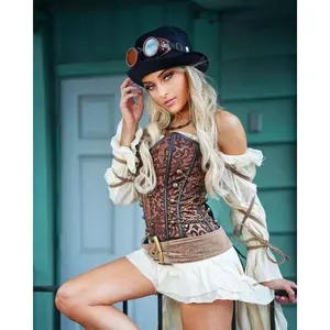 7pc Sexy Steampunk Babe Pirate Costume