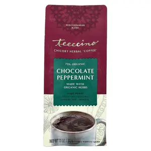 Teeccino Organic Chicory Herbal 'Coffee', Chocolate Peppermint, Light Roast, Caffeine Free, 11 oz (312 g)