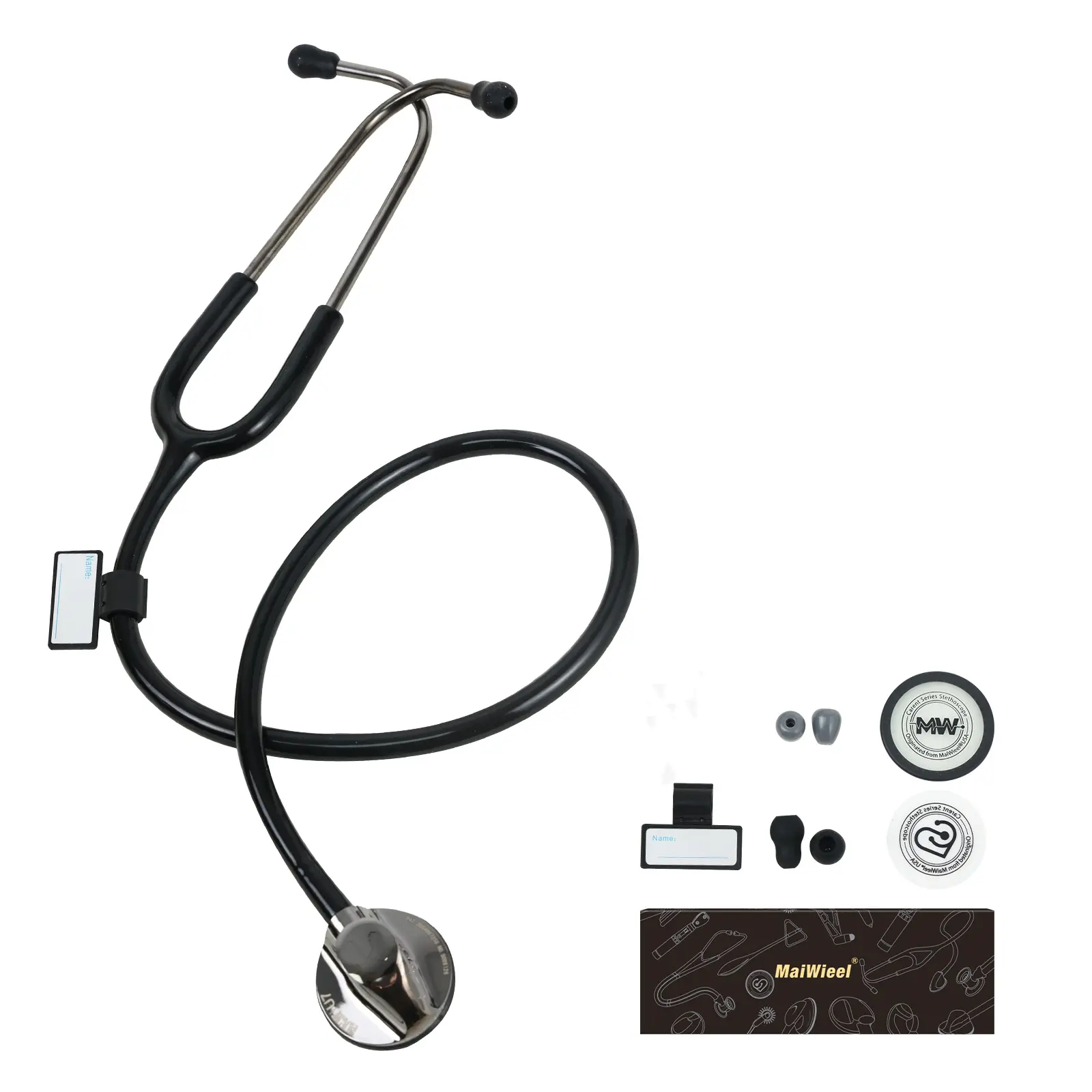 MaiWieel Lightweight Classic Single-Head Stethoscope for Nurses, Nursing Students, Home Use - Silicone Soft Ear Tips, Durable Alloy Chestpiece, Adjustable Sound, Individually Numbered, Authenticity Guaranteed (Various Colors), Nurse