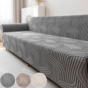 1pc Wave Pattern Sofa Cover, New High-End Washable Sofa Protector, Suitable for Single to Five-Person Sofas, All-Season Trendy Sofa Cover