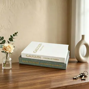 Simple Decorative Book Boxes for Home Decoration, 2-Pack Linen Material, Enhance Coffee Table, Fireplace Shelf, Bookshelf, Photo Organizer, Souvenir Box