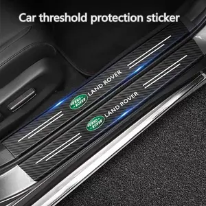 60X7CM Carbon Fiber Car Door Threshold Protective Sticker For Land Rover Discovery 3 4 Range Rover Freelander 1 2 SVR Evoque Car Decals