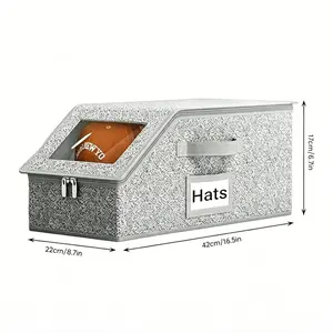 Stackable Baseball Cap Storage Box Holds Up to 24 Hats for Men Foldable Large Capacity Hat Organizer with Clear Window Dustproof Closet Storage Bin for Snapback Fitted Hats Bedroom Organization Essentials Space Saving Room Decor Gift Ideas US Stock