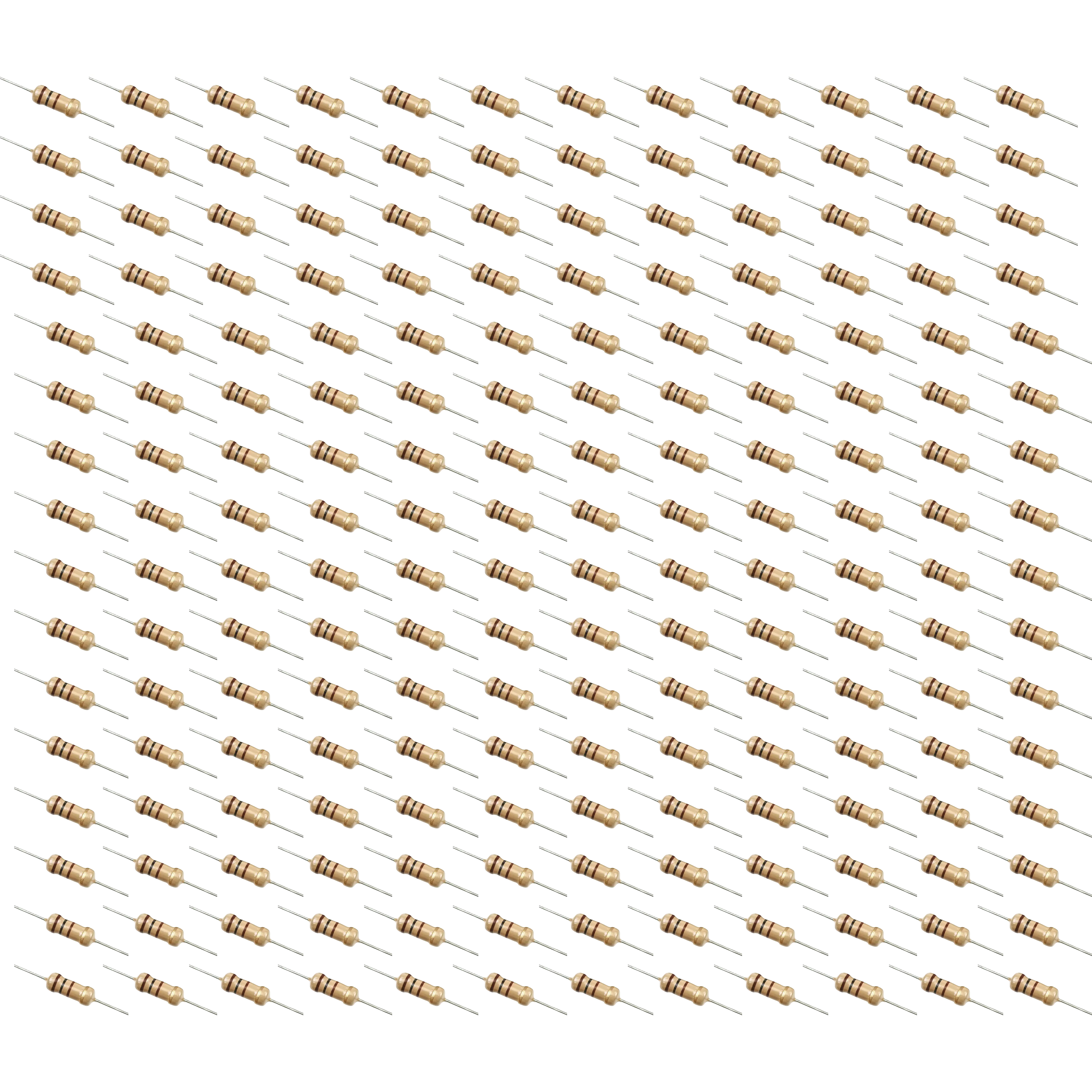 200-Pack 510 Ohms Carbon Film Resistors, 1/4 W Power Rating, ±5% Tolerance, 250V Rated Voltage for Home Improvement Electrical Equipment & Supplies
