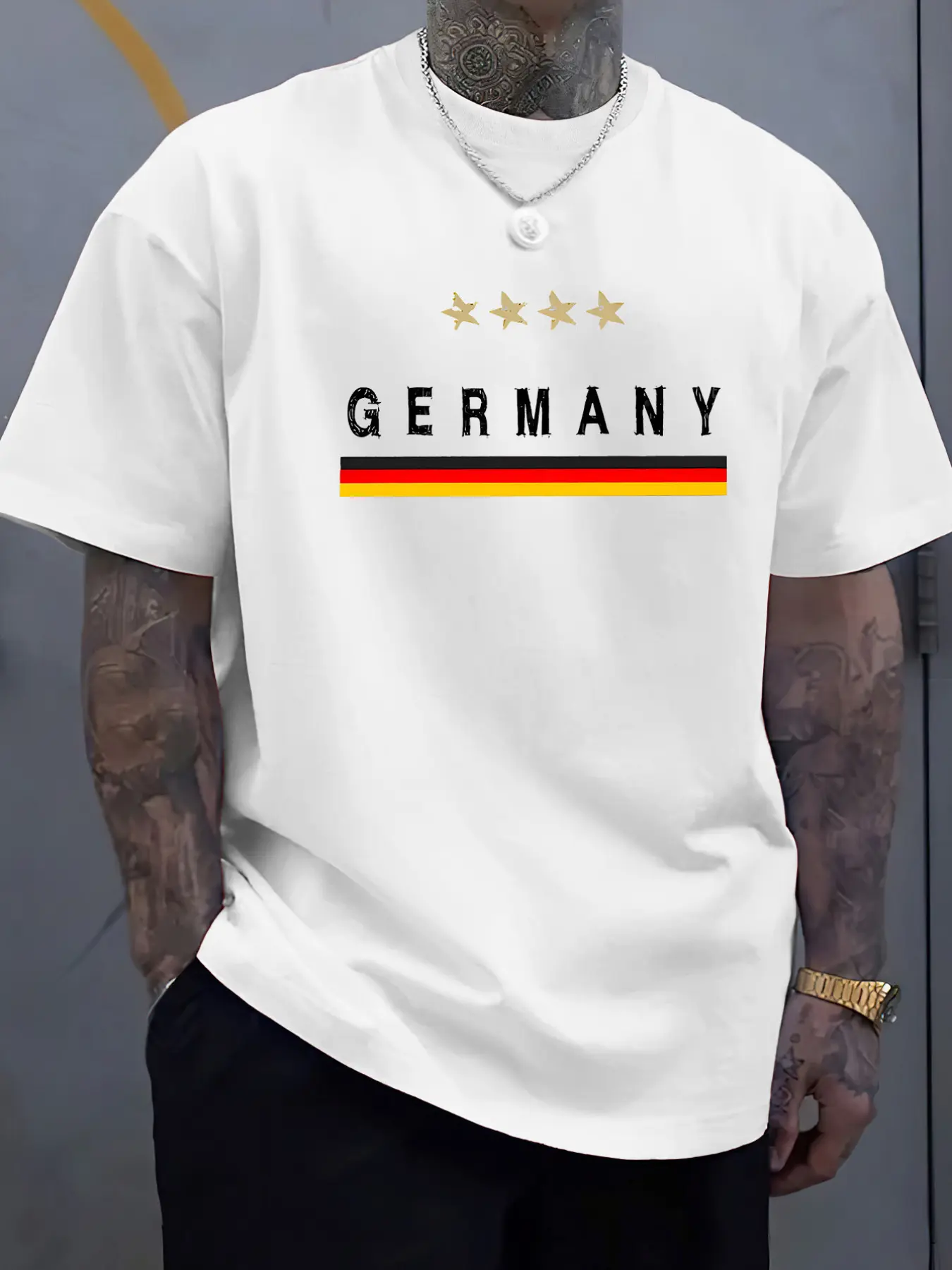 Men'S T-Shirt Featuring The German Flag And a Prom
