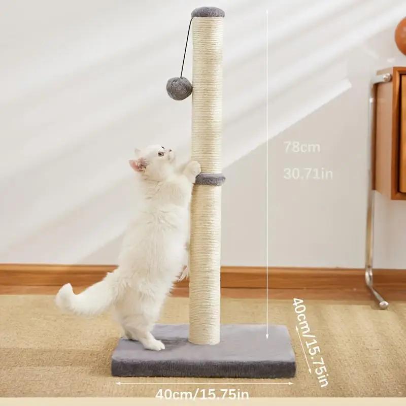 Deli Cat Scratching Post Sisal Rope 1 Level Minimalist Design Stable Base Indoor Use Durable Solid Pattern All Seasons China