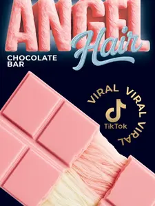 I'ts Crunché Angel Hair Viral Chocolate Bar, Pistachio Filled, Cotton Candy Chocolate Bar, Large Trend