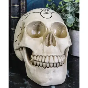 Sacred Geometry Metatron Cube Earth And Heaven Cosmic Energy Skull Figurine