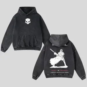 Helldivers 2 - Spill Oil Oversize Unisex Washed Hoodie & T-Shirt, Double Printed Streetwear Game Merch Gift For Fan G