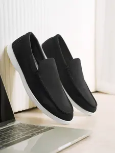 Men's Fashionable Suede Slip-On Smart Casual Shoes, Lightweight Comfort, Anti-Slip Wear-Resistant, Soft Material, Simple Design, All Seasons