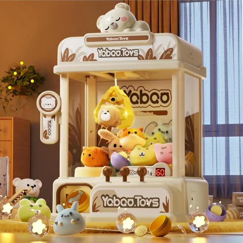 Mini Claw Machine for Kids, Electronic Prize Dispenser Toy with Cute Bear Design, Sound & Light Features, Arcade Pretend Play Game, Perfect Christmas Gift for Ages 6-8,10