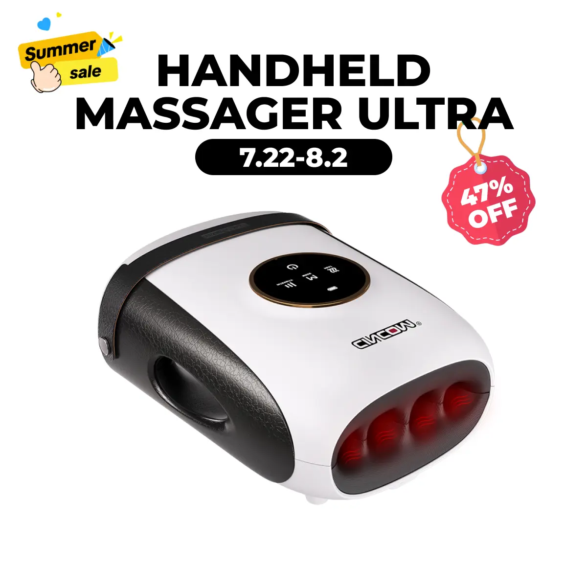 CINCOM New Handheld Hand massager,Five-finger Design,Portable and Cordless,Intuitive Touchscreen,Best Gifts for Loved Ones,summerwins Neck Shoulder Relaxer