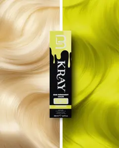 L3VEL3 KRAY Electric Yellow Semi Permanent Color with Aloe Vera Organic Argan Oil & Sunflower Seed Oil Nourishing  Formula