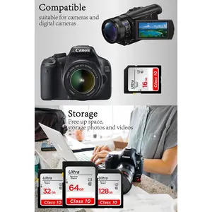 SD Card 64GB 128GB 256GB V10 16GB 32GB Normal Full Size Flash SD Memory Card High Speed for Camerasd memory card