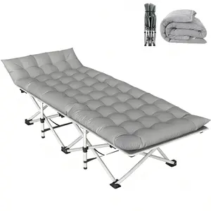 28In Folding Camping Cot for Adult, Portable Sleeping Cot with Mattress, Outdoor Heavy Duty Cot Bed for Camp with Carry Bag for Home, Office, Camp, Travel, Vacation