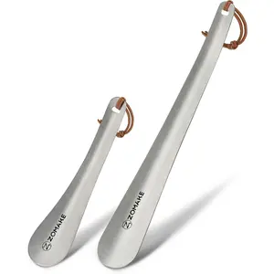 Metal Shoe Horn Long Handle For Seniors,11.8/7.3 Inch Small Shoe Spoon Boot Horn Travel Shoehorn Shoe Helper For Men