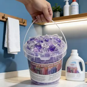 Five-In-One Laundry Beads, Detergent Capsules, Laundry Clean Pods with Softener, Long-Lasting Fragrance & Deep Cleaning, Home Use, Convenient Bucket Pack