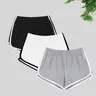 Women's Solid Color Ribbed Fitted Shorts, Casual Comfy Breathable Sporty Everyday Shorts for Daily Wear, Ladies Bottoms for Summer, Casual Sports Shorts, Athletic Casual Shorts