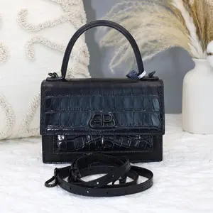 Pre-owned Balenciaga crocodile embossed leather hourglass handbag 866