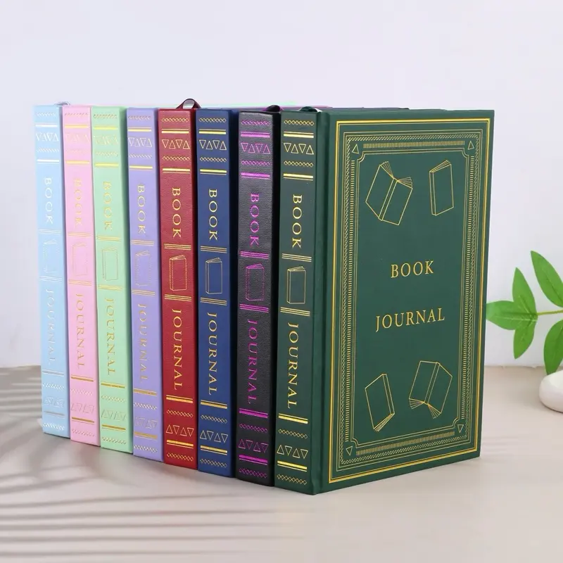 Book and Reading Journal with Reading Trackers, Logs, 200 Review Pages, Hardcover with Ribbon Bookmarks and Gold Foil, Reading Planner