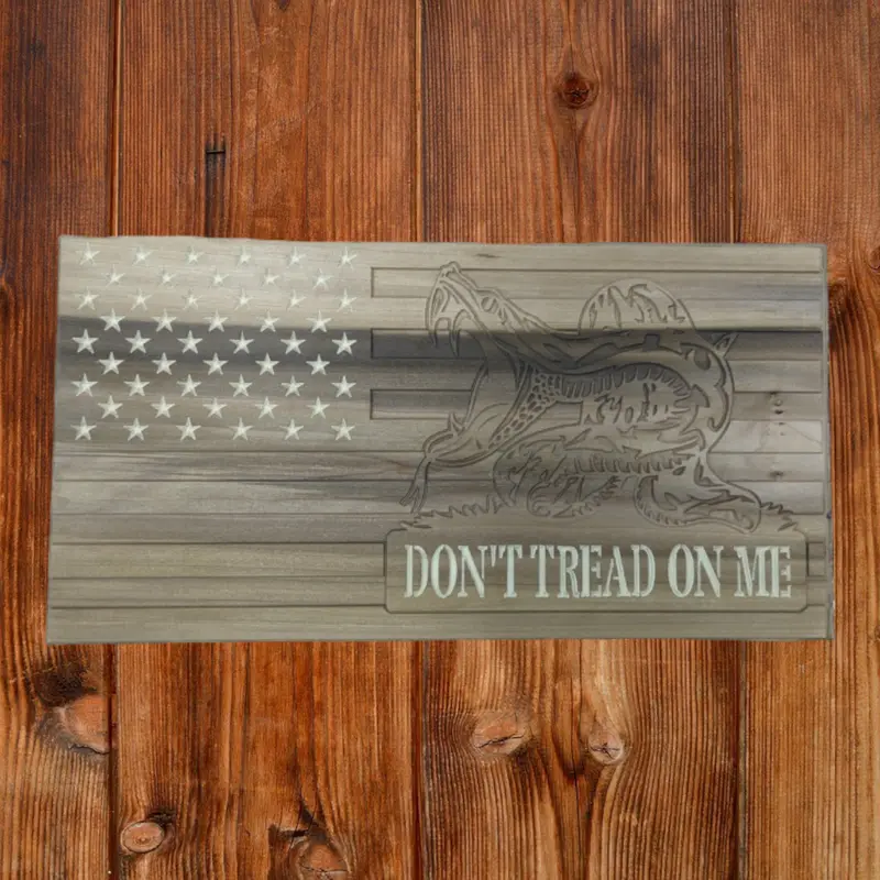 Rustic Wood American Flag, Don't tread on me, Patriotic Wall Art with Precision cut Don't tread on me design on the flag